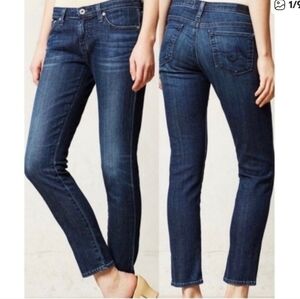 AG Adriano Goldschmied Dark Blue The Stevie Slim Straight Size 25R